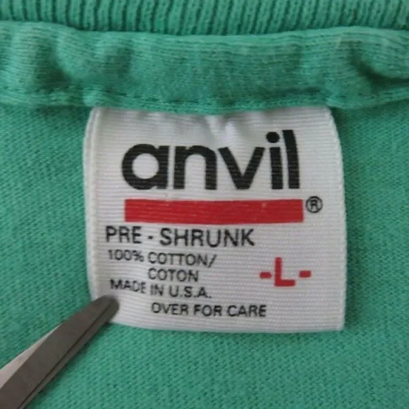 Vintage 90s Crystal Cruises TShirt L Green Neon Puffy Paint Made In USA Graphic - Picture 8 of 8